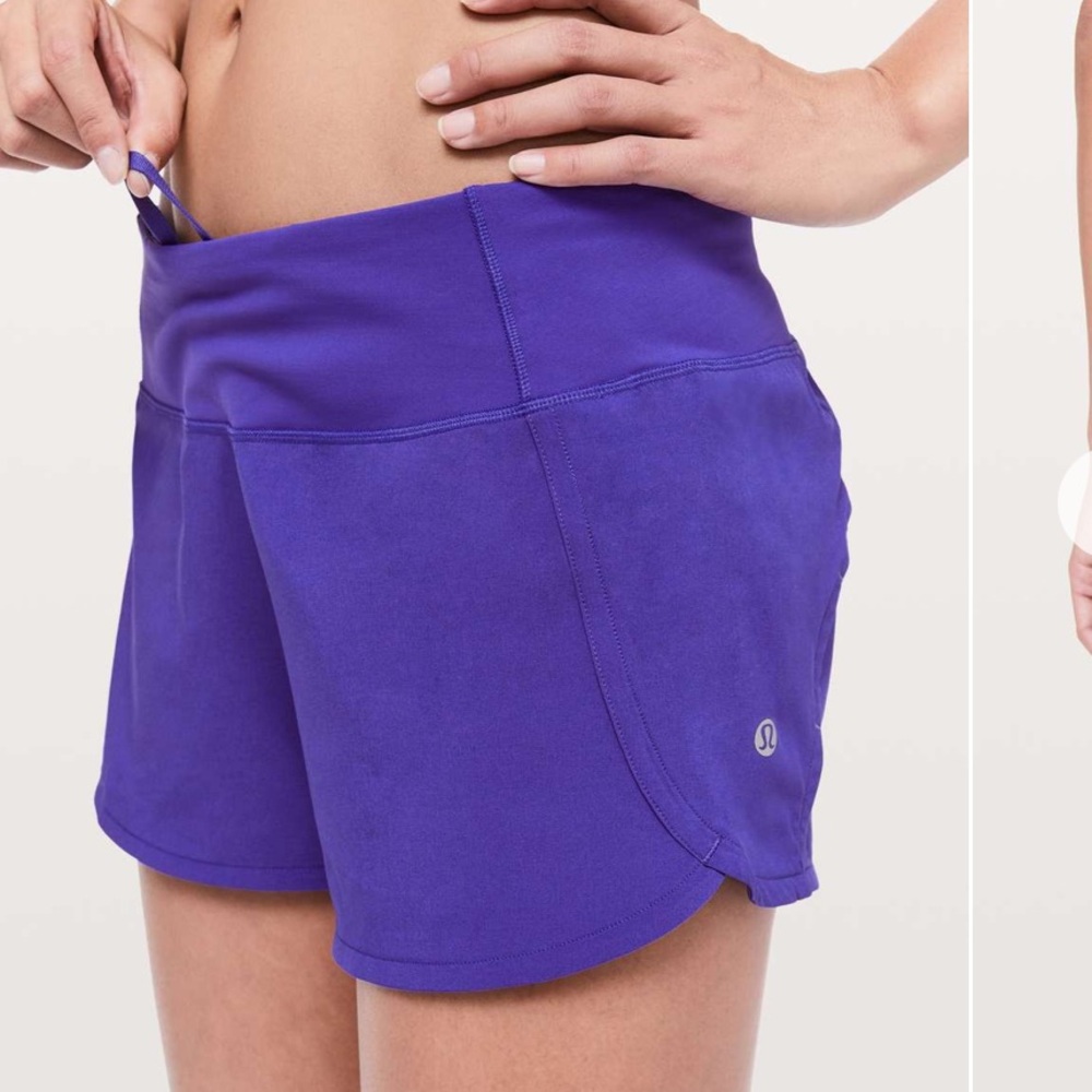 Lululemon Run Times II Shorts *4” Low-Rise, Lazurite purple color size 4 - Picture 7 of 8